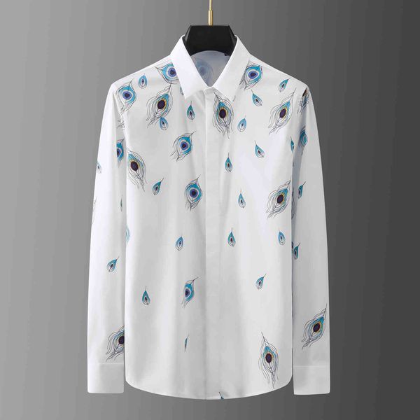 business shirt deluxe and no iron anti wrinkle men's peacock feather digital printing long sleeve, White;black
business shirt deluxe and no iron anti wrinkle men's peacock feather digital printing long sleeve, White;black