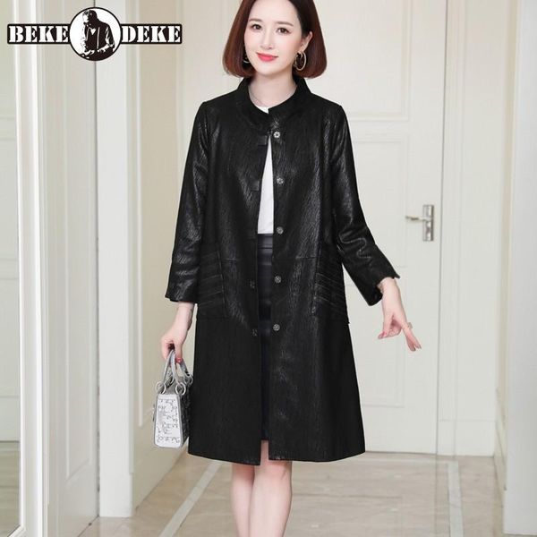 women's leather & faux 2021 spring autumn womens print fashion jackets office lady o-neck single breasted loose elegant outerwear korea, Black
women's leather & faux 2021 spring autumn womens print fashion jackets office lady o-neck single breasted loose elegant outerwear korea, Black