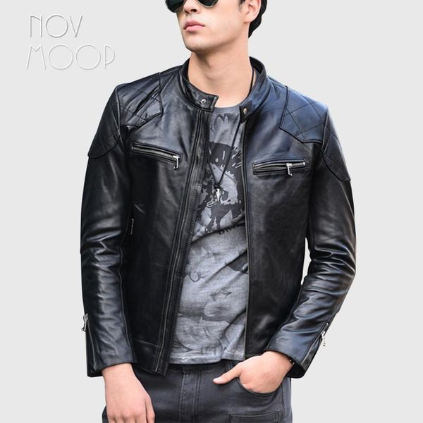 men's leather & faux korean casual style autumn stand collar sheepskin genuine coat men black motor biker jacket campera hombre lt3140
men's leather & faux korean casual style autumn stand collar sheepskin genuine coat men black motor biker jacket campera hombre lt3140