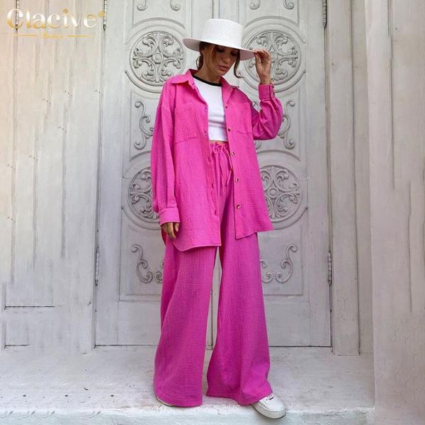 women's two piece pants clacive casual loose pink set women fashion long sleeve blouses matching wide trousers suit lace-up pant sets, White
women's two piece pants clacive casual loose pink set women fashion long sleeve blouses matching wide trousers suit lace-up pant sets, White