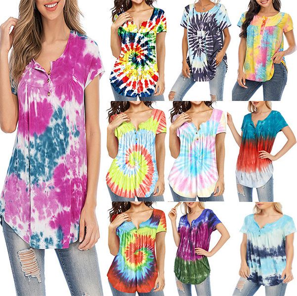 women's clothing dresses 2021 summer women's large print tie dyed round neck button casual t-shirt, Black;gray
women's clothing dresses 2021 summer women's large print tie dyed round neck button casual t-shirt, Black;gray