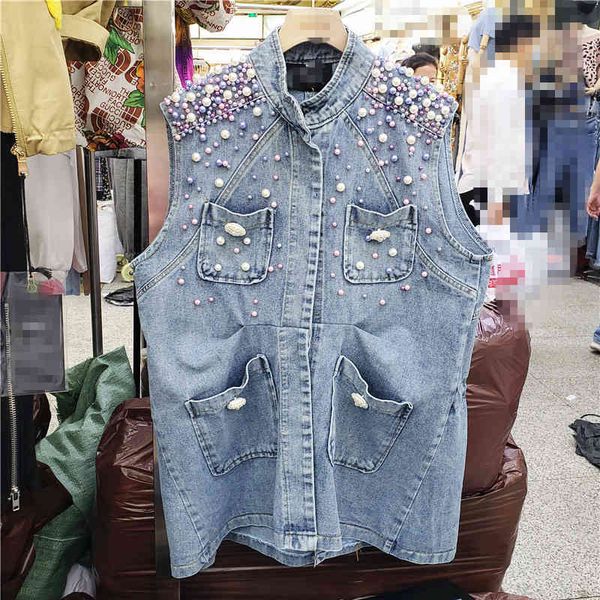 spring women casual loose o-neck short sleeveless blue pearl multi-pocket denim vintage vest coat 16f0727 210510, Black;white
spring women casual loose o-neck short sleeveless blue pearl multi-pocket denim vintage vest coat 16f0727 210510, Black;white