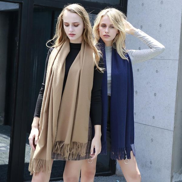 scarves women solid color wool cashmere with tassel lady winter thick warm cotton scarf female shawl, Blue;gray
scarves women solid color wool cashmere with tassel lady winter thick warm cotton scarf female shawl, Blue;gray