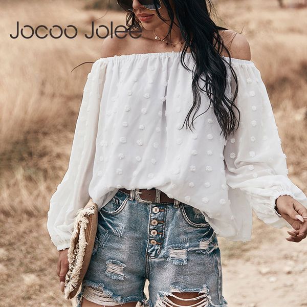 women spring elegant slash neck office lady long sleeve t-shirt casual backless solid polka dot 210428, White
women spring elegant slash neck office lady long sleeve t-shirt casual backless solid polka dot 210428, White