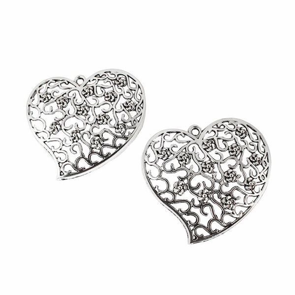 pendants 4pcs antique silver large hollow open filigree love heart charms for necklace making jewelry findings 75x65mm, Black
pendants 4pcs antique silver large hollow open filigree love heart charms for necklace making jewelry findings 75x65mm, Black