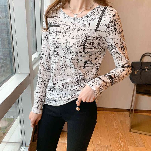 spring summer streetwear graffiti letter print women t-shirt fashion o-neck long sleeve cotton female basic ladies tee 210416, White
spring summer streetwear graffiti letter print women t-shirt fashion o-neck long sleeve cotton female basic ladies tee 210416, White