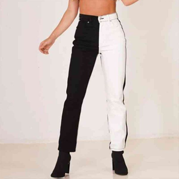 black white patchwork slim womens jean fashion trousers hip hop autumn korean streetwear denim cargo pants, Blue
black white patchwork slim womens jean fashion trousers hip hop autumn korean streetwear denim cargo pants, Blue