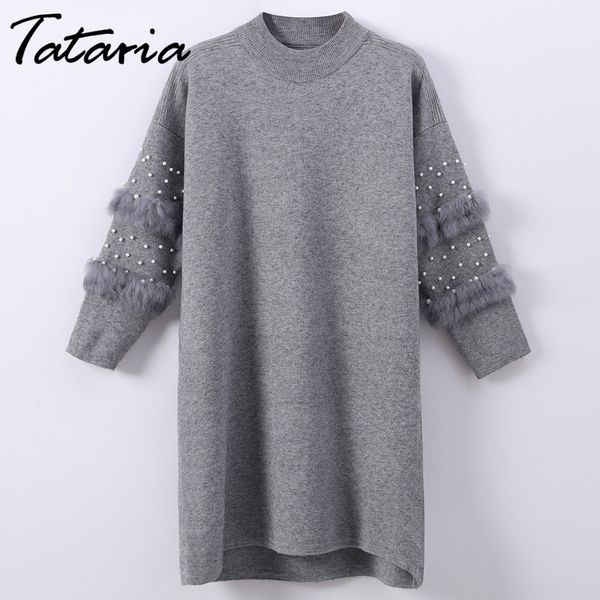 womens pearl sweater beading long sleeve knnited dress feminino pullover for women rabbit fur woman 210514, White;black
womens pearl sweater beading long sleeve knnited dress feminino pullover for women rabbit fur woman 210514, White;black