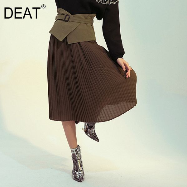 deat new spring and summer fashion casual waist cover color matching press half thin a-line pleated skirt women sj940 210428, Black
deat new spring and summer fashion casual waist cover color matching press half thin a-line pleated skirt women sj940 210428, Black