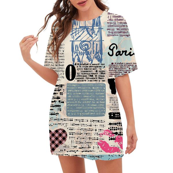 cloocl vintage newspaper women tee printed lady clothes loose short sleeve teens leisure outfits, White
cloocl vintage newspaper women tee printed lady clothes loose short sleeve teens leisure outfits, White