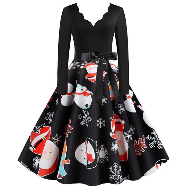 casual dresses drop spring fall christmas snowflakes print v neck bow ribbon long sleeve women ladies party short skater dress, Black;gray
casual dresses drop spring fall christmas snowflakes print v neck bow ribbon long sleeve women ladies party short skater dress, Black;gray