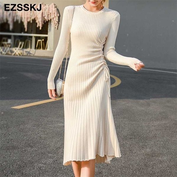 autumn winter a-line sweater dress elegant knit drawstring women slim midi female chic 211110, Black;gray
autumn winter a-line sweater dress elegant knit drawstring women slim midi female chic 211110, Black;gray