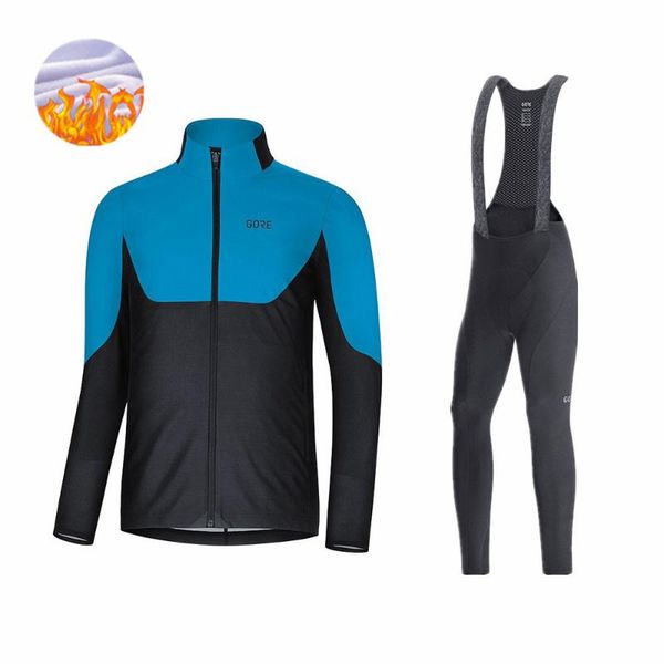 racing sets gore winter men's jersey suit thermal fleece 2021 cycling clothes outdoor riding bike mtb clothing bib long pants set, Black;blue 
racing sets gore winter men's jersey suit thermal fleece 2021 cycling clothes outdoor riding bike mtb clothing bib long pants set, Black;blue