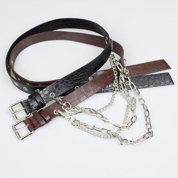 belts women's belt punk style perforated chain slim decoration black, Black;brown
belts women's belt punk style perforated chain slim decoration black, Black;brown