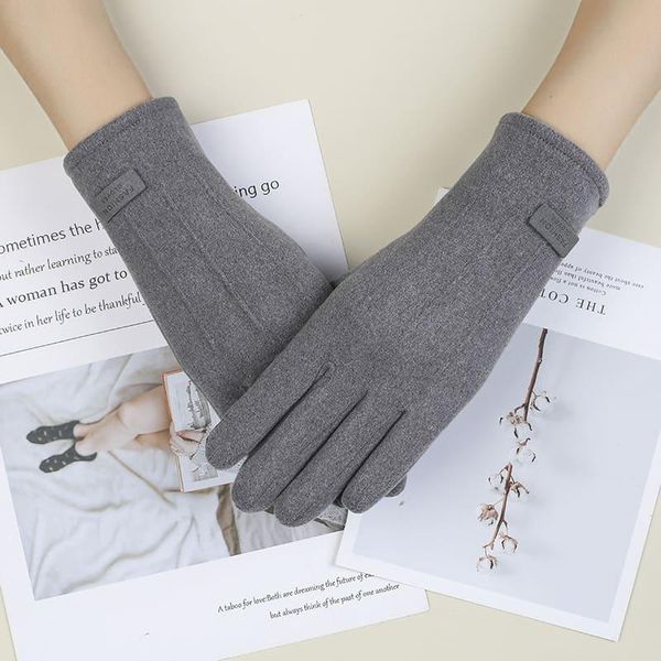 five fingers gloves solid color imitation cashmere touch screen women warm plush outdoor windproof mittens, Blue;gray
five fingers gloves solid color imitation cashmere touch screen women warm plush outdoor windproof mittens, Blue;gray