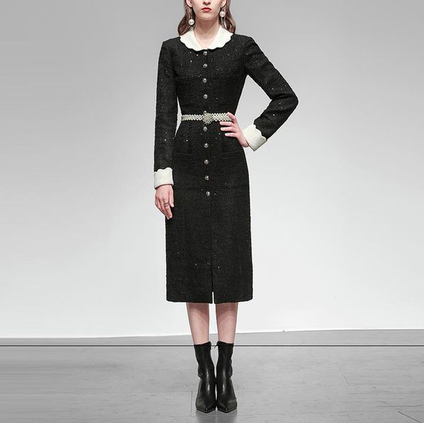 women's wool & blends england style jackets female sequined beading thick warm long woolen coat with belt f2569, Black
women's wool & blends england style jackets female sequined beading thick warm long woolen coat with belt f2569, Black