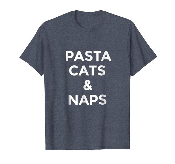 cute pasta cats and naps slogan t-shirt, White;black