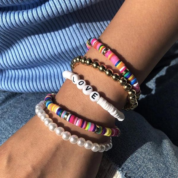 charm bracelets 5pcs bohemia fashion resin letter love gold color beaded colorful imitation pearl bracelet set for women girls jewelry gifts, Golden;silver
charm bracelets 5pcs bohemia fashion resin letter love gold color beaded colorful imitation pearl bracelet set for women girls jewelry gifts, Golden;silver