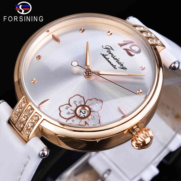 refining diamond flower white automatic clock waterproof leather band lighting hand date women mechanical, Slivery;brown
refining diamond flower white automatic clock waterproof leather band lighting hand date women mechanical, Slivery;brown