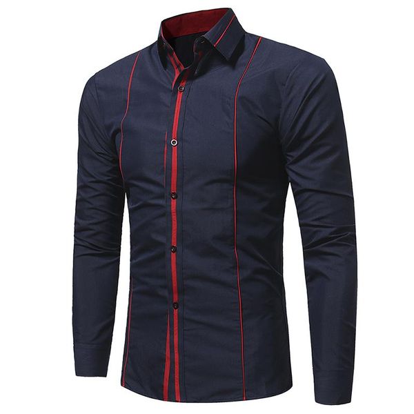 men's casual shirts cotton long sleeve slim fit striped shirt button down dress, White;black
men's casual shirts cotton long sleeve slim fit striped shirt button down dress, White;black