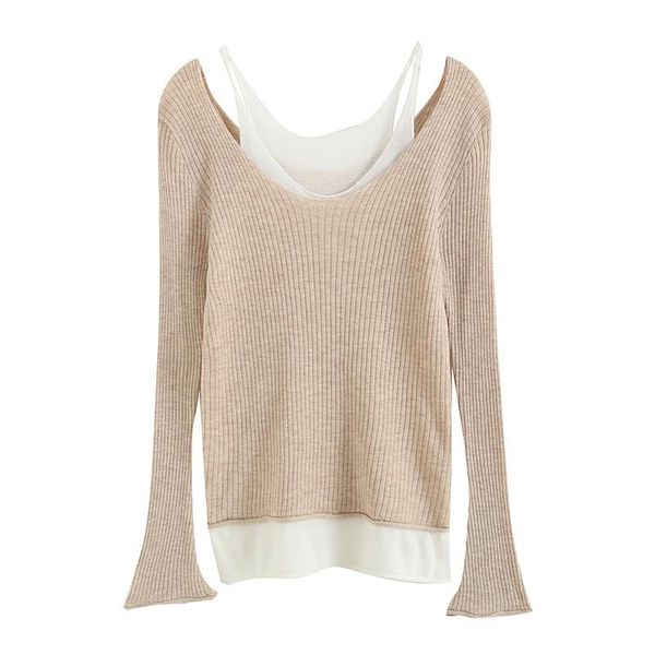 women's t-shirt xiaowang korean chic fashion fake two piece for women 2021 spring slim round neck long sleeve bottomed w, White
women's t-shirt xiaowang korean chic fashion fake two piece for women 2021 spring slim round neck long sleeve bottomed w, White