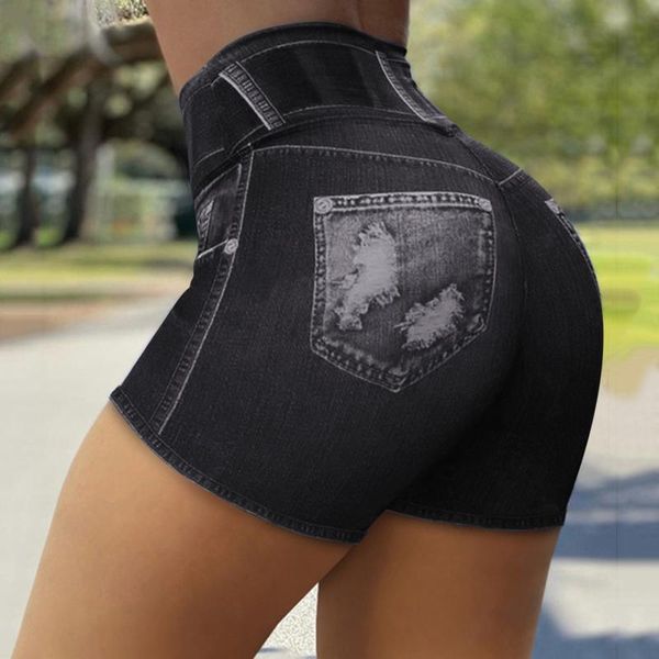 women's leggings push up short seamless cowboy printed jeans high waist slim fit sporty pants clothing, Black
women's leggings push up short seamless cowboy printed jeans high waist slim fit sporty pants clothing, Black