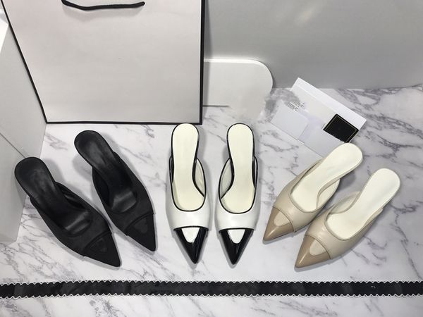 niche tide brand slippers super stiletto pointed leather muller half net celebrity high heels women 01, Black
niche tide brand slippers super stiletto pointed leather muller half net celebrity high heels women 01, Black