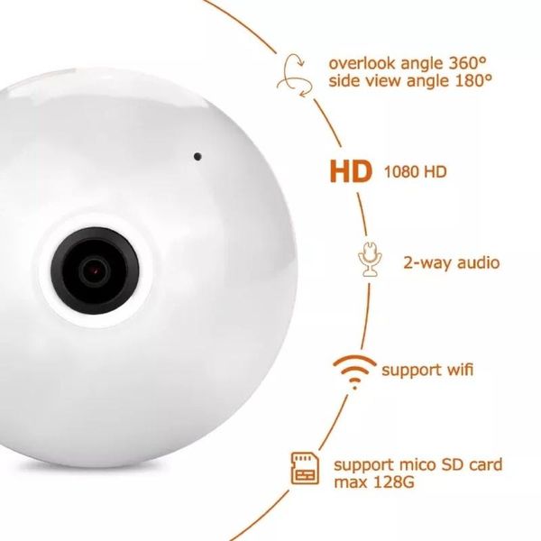 cameras bulb lamp wifi ip camera fisheye 360 degree panoramic led light 1080p wireless cctv ap spot samrt home security
cameras bulb lamp wifi ip camera fisheye 360 degree panoramic led light 1080p wireless cctv ap spot samrt home security