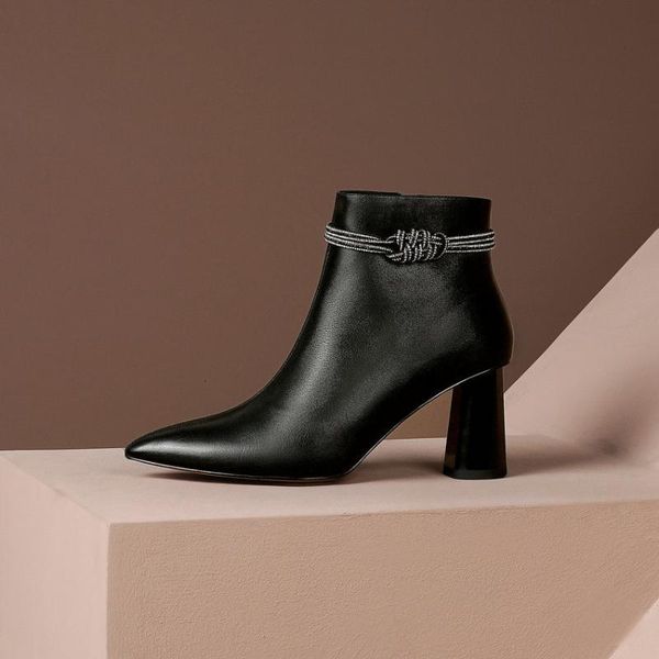 boots nikove pointed toe women ankle cow leather crystal short square high heel zipper ladies shoes size 34-41 3jhq, Black
boots nikove pointed toe women ankle cow leather crystal short square high heel zipper ladies shoes size 34-41 3jhq, Black