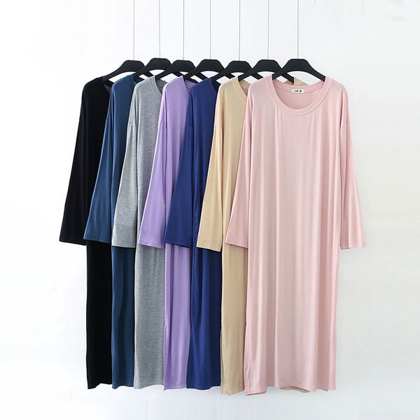 dress basic ladies'sleep shirt solid to-the-neck long modal sleepwear summer sweatshirt loose pregnant night, Black;gray
dress basic ladies'sleep shirt solid to-the-neck long modal sleepwear summer sweatshirt loose pregnant night, Black;gray