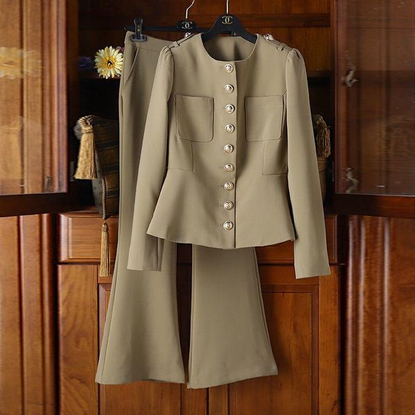 women's two piece pants fashion women suits office ladies trousers two-piece professional wear female single breasted jacket flared, White
women's two piece pants fashion women suits office ladies trousers two-piece professional wear female single breasted jacket flared, White