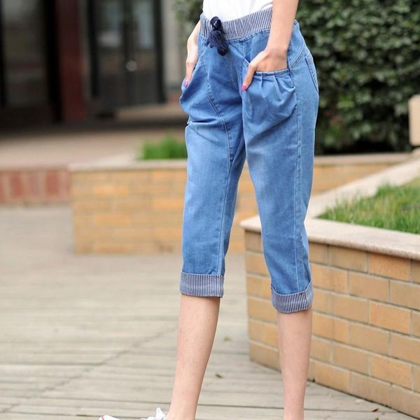 women's jeans summer calf-length women stretch slim fitness casual denim pants femme plus size elastic waist comfortable cotton trouser, Blue
women's jeans summer calf-length women stretch slim fitness casual denim pants femme plus size elastic waist comfortable cotton trouser, Blue