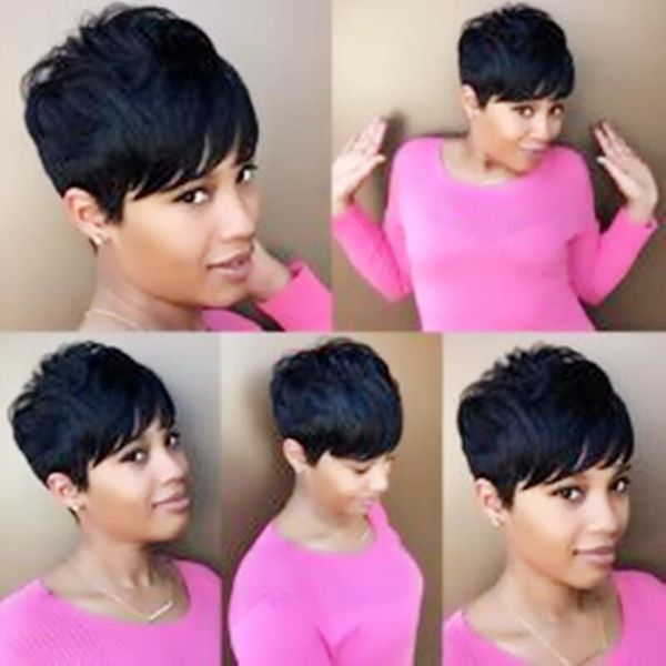 human hair glueless no lace front wig short pixie indian straight wigs natural hairline for black women, Black;brown
human hair glueless no lace front wig short pixie indian straight wigs natural hairline for black women, Black;brown