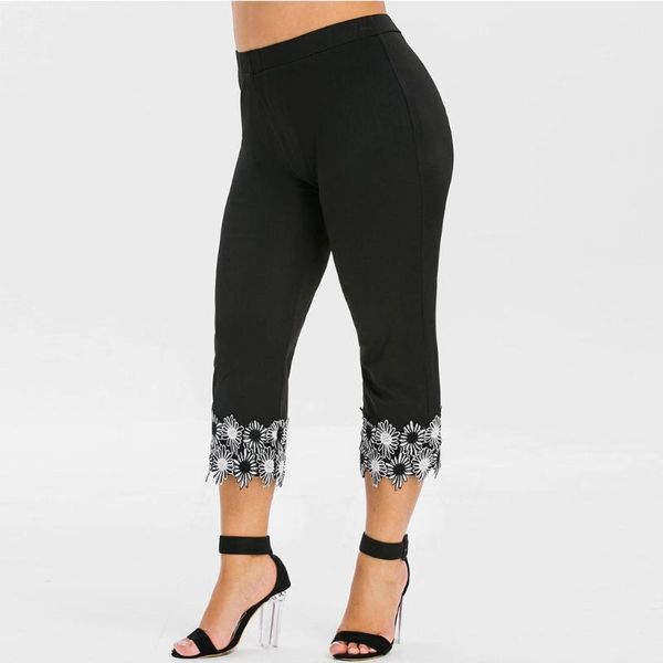 fashion women leggings cropped trousers casual elastic bandage waist plus size high waisted applique summer fitness women's, Black
fashion women leggings cropped trousers casual elastic bandage waist plus size high waisted applique summer fitness women's, Black