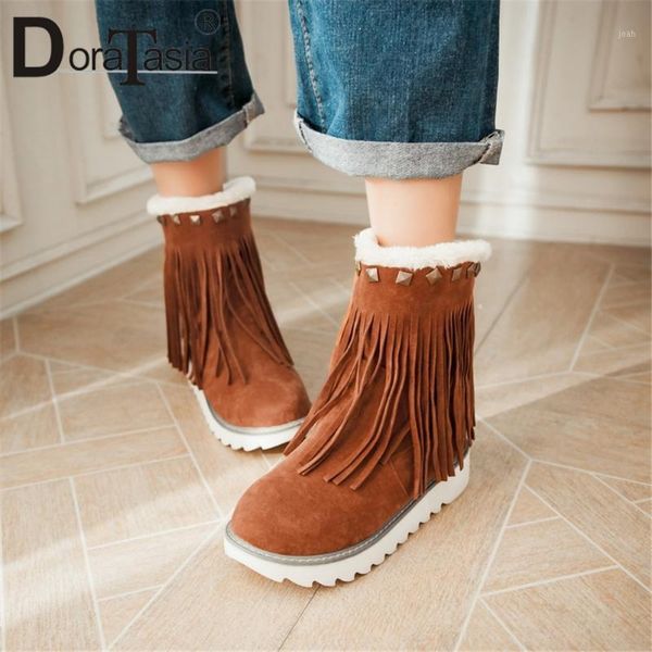 boots doratasia female winter snow fashion fringe rivet warm fur women platform flat ethnic style shoes woman1, Black
boots doratasia female winter snow fashion fringe rivet warm fur women platform flat ethnic style shoes woman1, Black