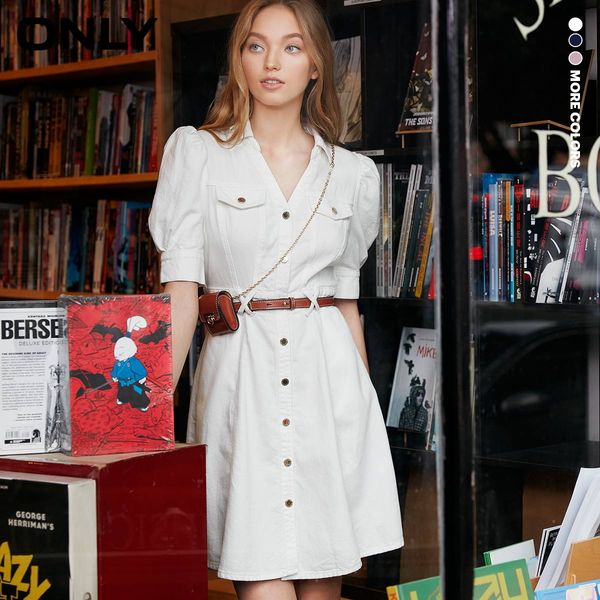 ONLY 2021 summer new V-neck French retro waist puff sleeve denim dress women 120142509, Pale lilac
ONLY 2021 summer new V-neck French retro waist puff sleeve denim dress women 120142509, Pale lilac