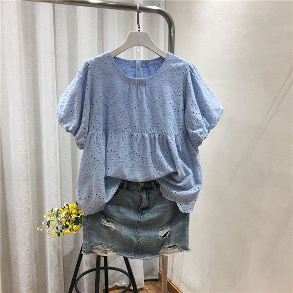 women's t-shirt lamtrip hearted hollow out embroidery lantern sleeve cotton a-line doll shirt 2021 summer qv08, White
women's t-shirt lamtrip hearted hollow out embroidery lantern sleeve cotton a-line doll shirt 2021 summer qv08, White