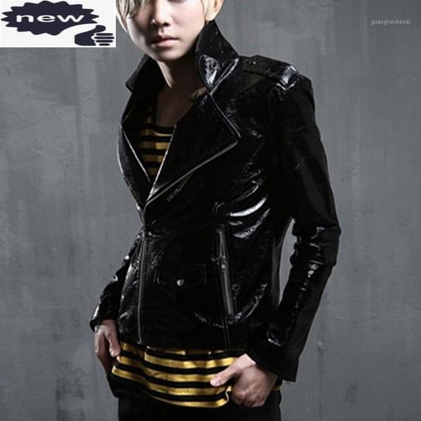 men's fur & faux jaqueta de couro punk style mens patent pu leather jacket slim fit short chaqueta moto hombre zipper biker windbreaker, Black
men's fur & faux jaqueta de couro punk style mens patent pu leather jacket slim fit short chaqueta moto hombre zipper biker windbreaker, Black