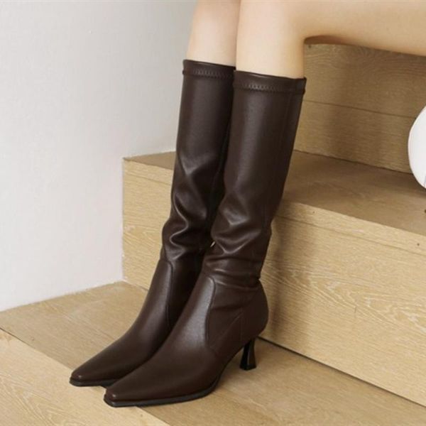 boots 2021 autumn winter outside wearing back zip knee high women heel shoes simple style, Black
boots 2021 autumn winter outside wearing back zip knee high women heel shoes simple style, Black