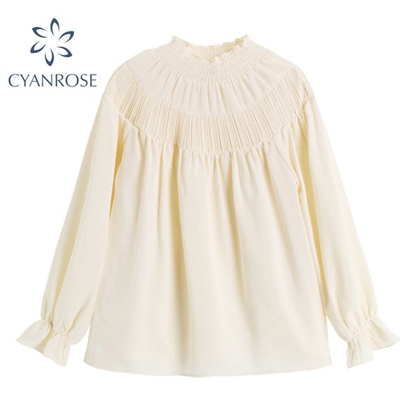 apricot stand collar blouses wrinkled loose lantern long sleeve elegant korean shirts office ladies casual ol retro ulzzang 210417, White
apricot stand collar blouses wrinkled loose lantern long sleeve elegant korean shirts office ladies casual ol retro ulzzang 210417, White