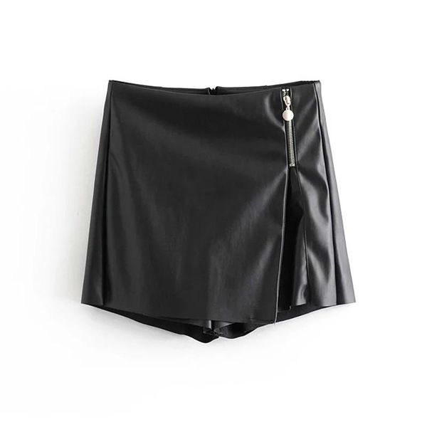 women's shorts zipper pu leather women high waist skirts vintage ladies streetwear office black biker, White;black
women's shorts zipper pu leather women high waist skirts vintage ladies streetwear office black biker, White;black