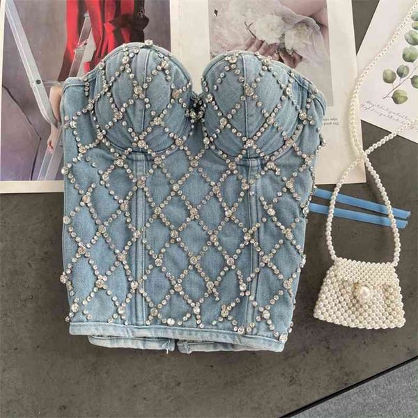 fashion women water drill denim 3d slim wrap chest outer wear sleeveless bustier corest r469 210527, White
fashion women water drill denim 3d slim wrap chest outer wear sleeveless bustier corest r469 210527, White