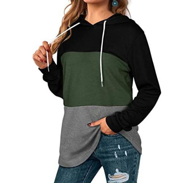 autumn and winter women's color blocking hoodie casual loose drawstring long sleeve sweater, Blue;black
autumn and winter women's color blocking hoodie casual loose drawstring long sleeve sweater, Blue;black