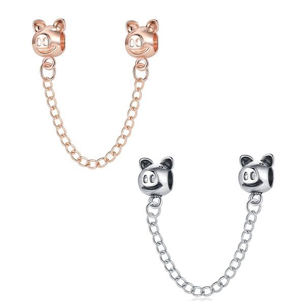 silver pandora style pig safety chain charm bead fit original pandora 925 bracelet pendant diy jewelry for women, Black
silver pandora style pig safety chain charm bead fit original pandora 925 bracelet pendant diy jewelry for women, Black