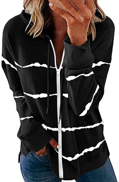 women's jackets thin hoodies for striped women zip up womens long sleeve sweatshirt oversized female blouse g1jw, Black;brown
women's jackets thin hoodies for striped women zip up womens long sleeve sweatshirt oversized female blouse g1jw, Black;brown