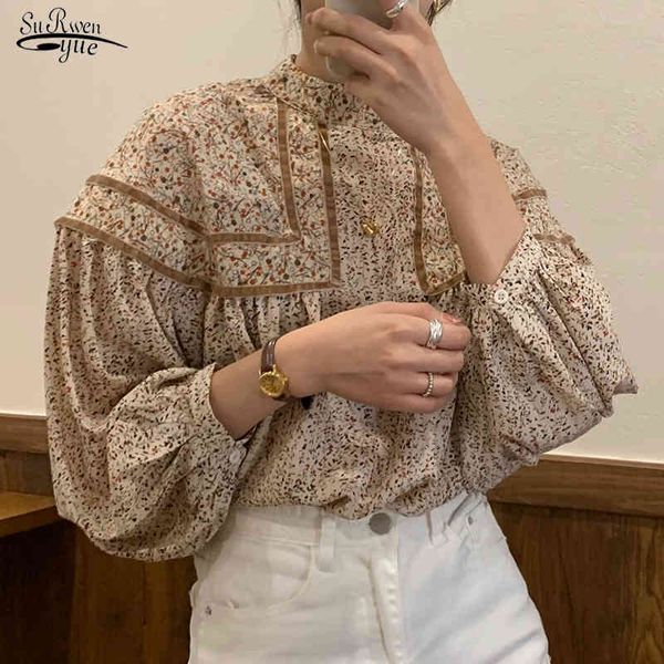 stand collar stitching contrast loose lantern sleeve blouse korean chic retro floral doll shirt chemisier femme 12453 210521, White
stand collar stitching contrast loose lantern sleeve blouse korean chic retro floral doll shirt chemisier femme 12453 210521, White
