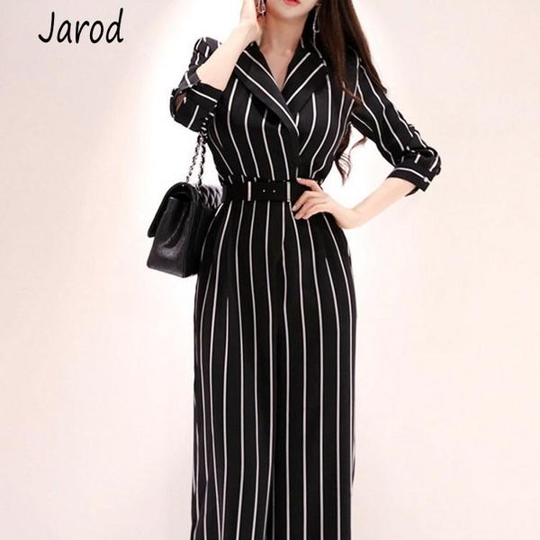 women's jumpsuits & rompers 2021 office ol ladies stripe women jumpsuit notched elegant summer slim waist long playsuit, Black;white
women's jumpsuits & rompers 2021 office ol ladies stripe women jumpsuit notched elegant summer slim waist long playsuit, Black;white