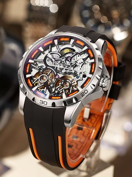wristwatches swiss watch men's automatic mechanical double tourbillon hollow out brand sports luminous genuine, Slivery;brown
wristwatches swiss watch men's automatic mechanical double tourbillon hollow out brand sports luminous genuine, Slivery;brown