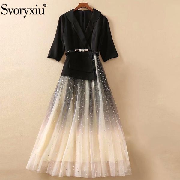 casual dresses svoryxiu designer autumn fashion office lady long dress women's black blazer patchwork sequins gradient mesh vestdios, Black;gray
casual dresses svoryxiu designer autumn fashion office lady long dress women's black blazer patchwork sequins gradient mesh vestdios, Black;gray