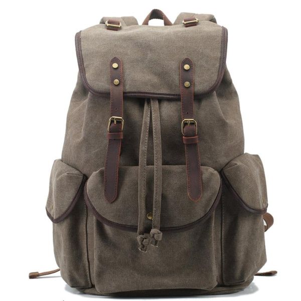 backpack hakgy canvas vintage leather rucksack bookbag hiking shoulder bags for 13-15.6 inch lap
backpack hakgy canvas vintage leather rucksack bookbag hiking shoulder bags for 13-15.6 inch lap
